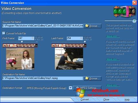 Zrzut ekranu Active WebCam na Windows 10