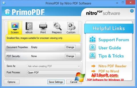 Zrzut ekranu PrimoPDF na Windows 10