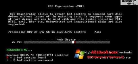 Zrzut ekranu HDD Regenerator na Windows 10