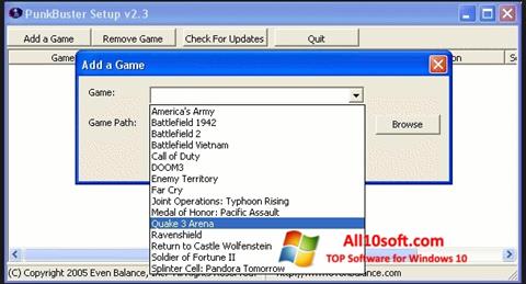 Zrzut ekranu PunkBuster na Windows 10