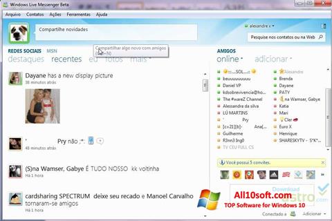 Zrzut ekranu Windows Live Messenger na Windows 10