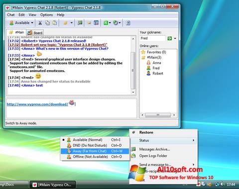 Zrzut ekranu Vypress Chat na Windows 10