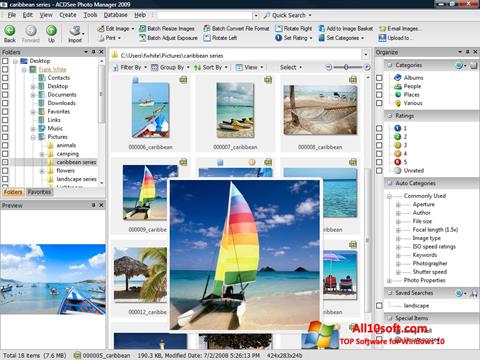 Zrzut ekranu ACDSee Photo Manager na Windows 10