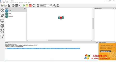 Zrzut ekranu GNS3 na Windows 10