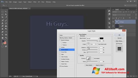 Zrzut ekranu Adobe Photoshop CC na Windows 10