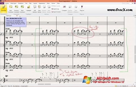 Zrzut ekranu Sibelius na Windows 10