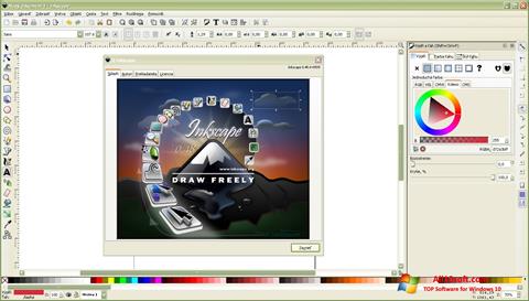 Zrzut ekranu Inkscape na Windows 10