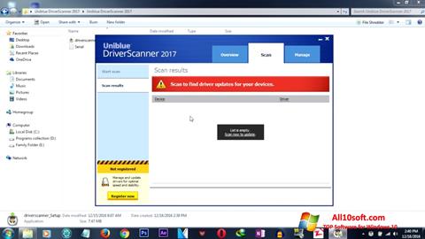 Zrzut ekranu DriverScanner na Windows 10