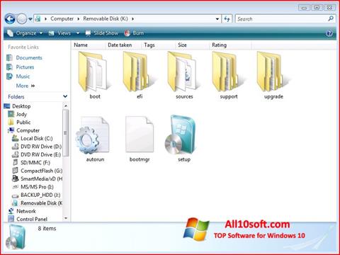 Zrzut ekranu Windows 7 USB DVD Download Tool na Windows 10