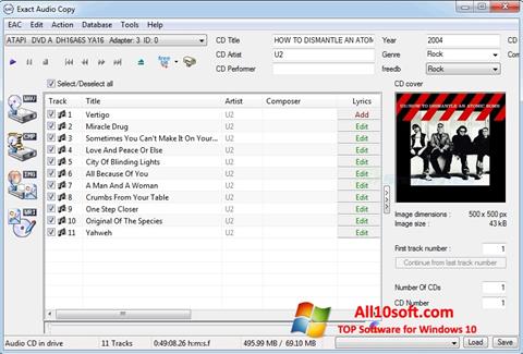 Zrzut ekranu Exact Audio Copy na Windows 10
