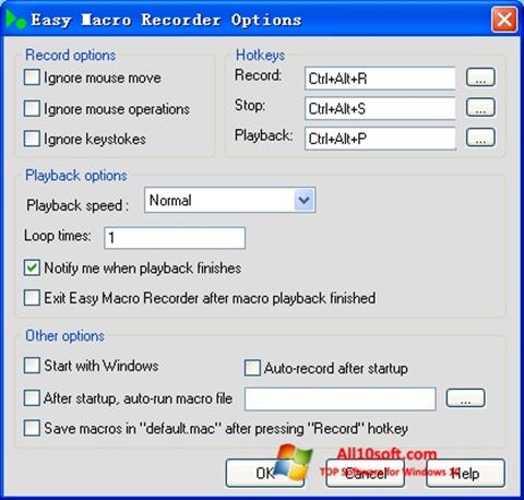 Zrzut ekranu Easy Macro Recorder na Windows 10