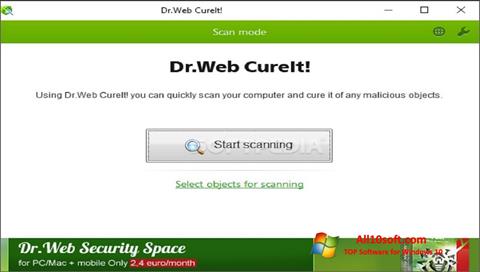 Zrzut ekranu Dr.Web CureIt na Windows 10