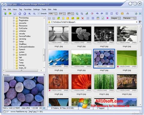 Zrzut ekranu FastStone Image Viewer na Windows 10