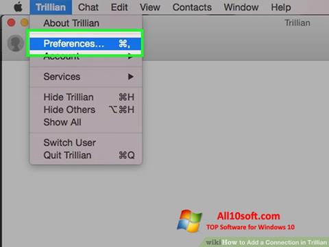 Zrzut ekranu Trillian na Windows 10