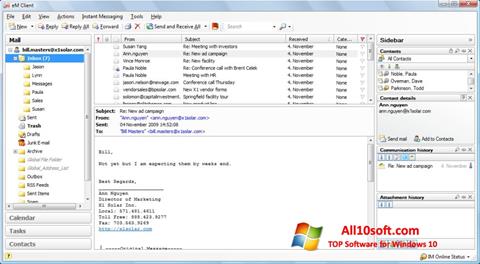 Zrzut ekranu eM Client na Windows 10