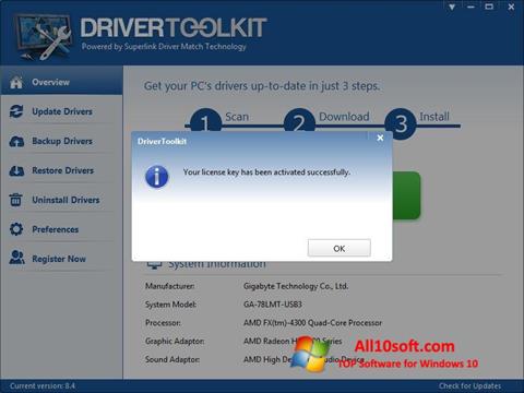 Zrzut ekranu Driver Toolkit na Windows 10