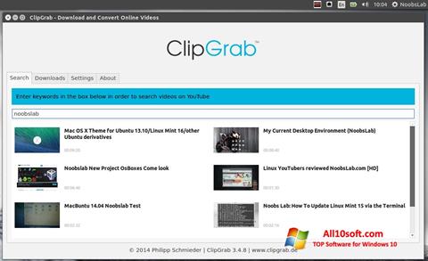 Zrzut ekranu ClipGrab na Windows 10