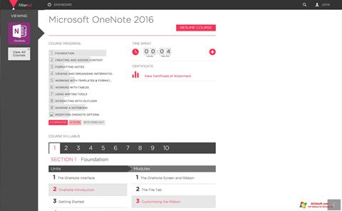Zrzut ekranu Microsoft OneNote na Windows 10