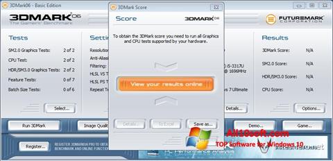 Zrzut ekranu 3DMark06 na Windows 10