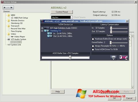 Zrzut ekranu ASIO4ALL na Windows 10