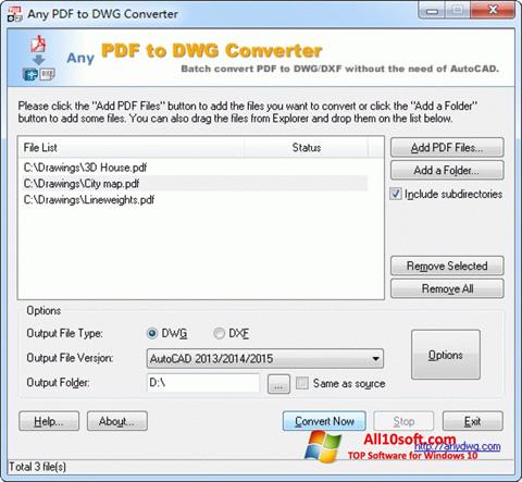 Zrzut ekranu PDF to DWG Converter na Windows 10