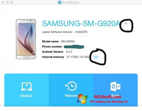 Zrzut ekranu Samsung Smart Switch na Windows 10