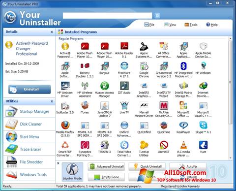 Zrzut ekranu Your Uninstaller na Windows 10