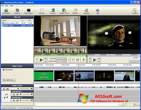 Zrzut ekranu VideoPad Video Editor na Windows 10