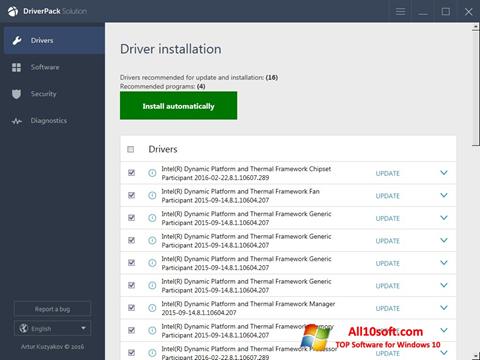 Zrzut ekranu DriverPack Solution Online na Windows 10