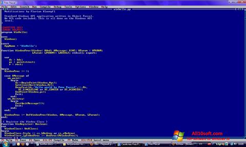 Zrzut ekranu Free Pascal na Windows 10