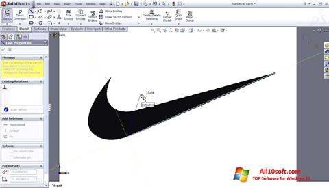 Zrzut ekranu SolidWorks na Windows 10