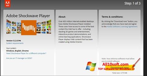 Zrzut ekranu Shockwave Player na Windows 10