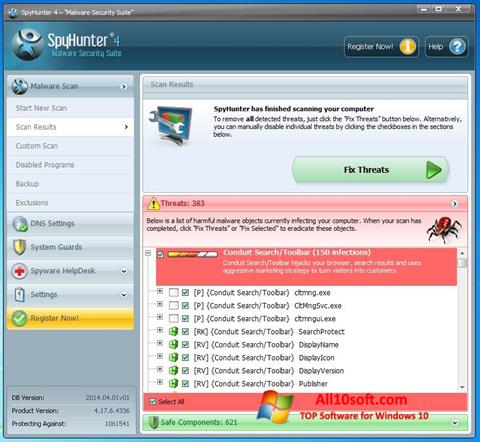 Zrzut ekranu SpyHunter na Windows 10