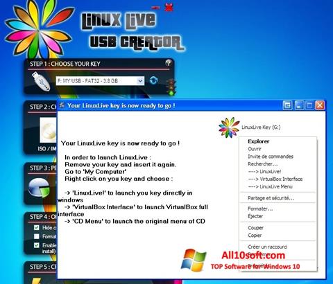 Zrzut ekranu LinuxLive USB Creator na Windows 10