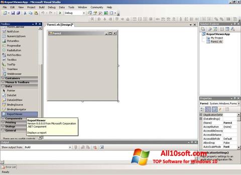 Zrzut ekranu Microsoft Visual Studio Express na Windows 10
