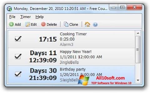 Zrzut ekranu Free Countdown Timer na Windows 10