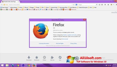 Zrzut ekranu Mozilla Firefox Offline Installer na Windows 10