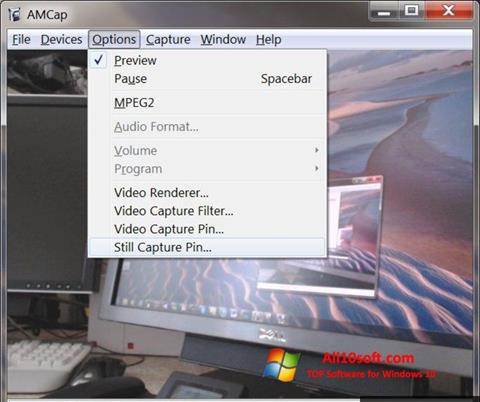 Zrzut ekranu AMCap na Windows 10