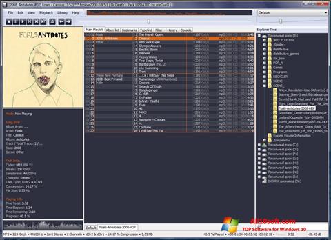 Zrzut ekranu Foobar2000 na Windows 10