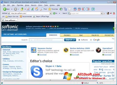 Zrzut ekranu Sleipnir na Windows 10