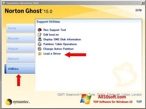 Zrzut ekranu Norton Ghost na Windows 10