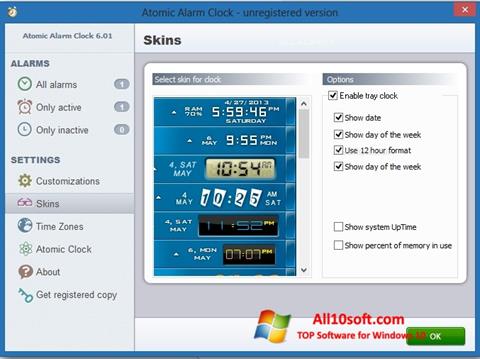 Zrzut ekranu Atomic Alarm Clock na Windows 10