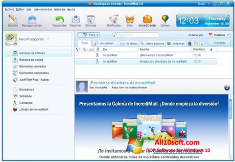 Zrzut ekranu IncrediMail na Windows 10