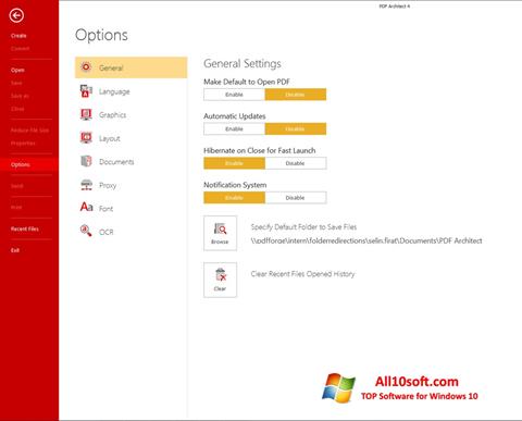 Zrzut ekranu PDF Architect na Windows 10