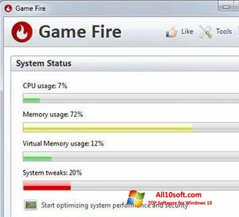 Zrzut ekranu Game Fire na Windows 10