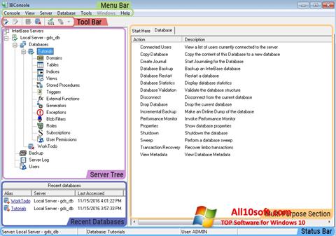 Zrzut ekranu InterBase na Windows 10