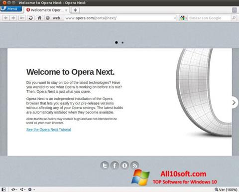 Zrzut ekranu Opera Developer na Windows 10