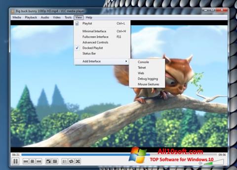 Zrzut ekranu VLC Media Player na Windows 10