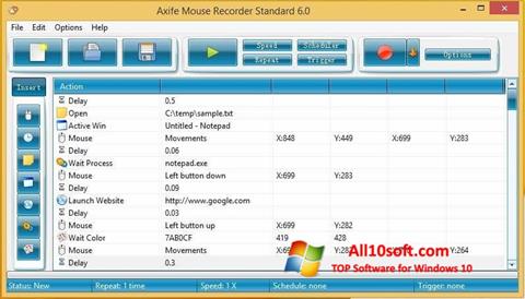 Zrzut ekranu Mouse Recorder na Windows 10