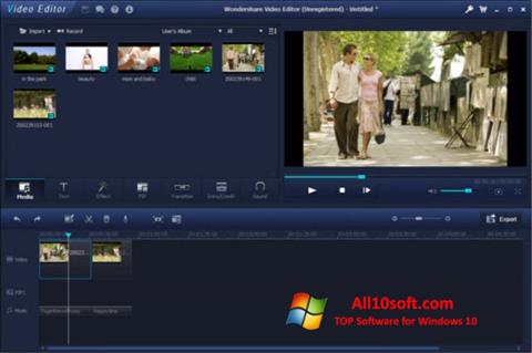 Zrzut ekranu Wondershare Video Editor na Windows 10